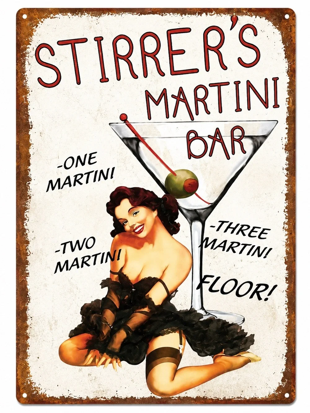 NEW Stirrer’s Martini Bar Metal Sign